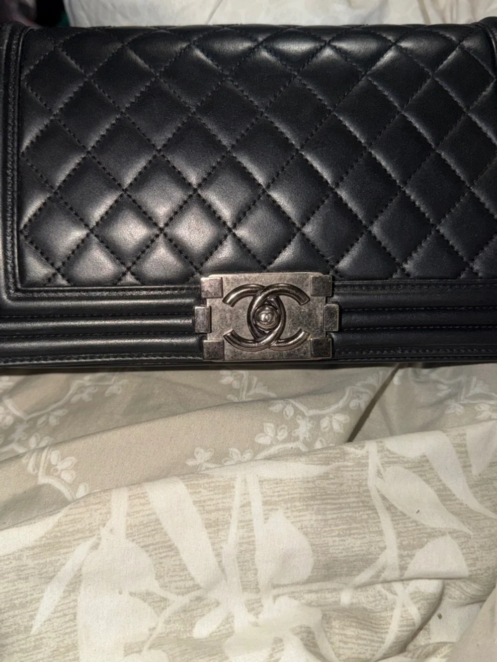 Chanel Le Boy Medium Black Quilted Lambskin bag